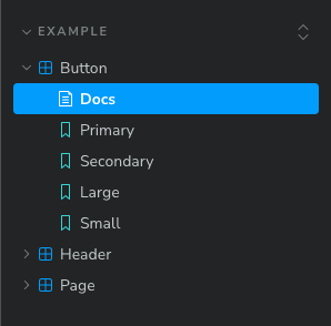 스토리북 네비게이션 예시